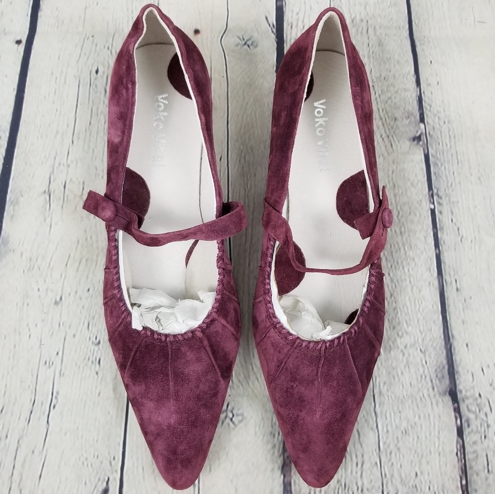 VOKO VITAL | suede pointed toe maryjane flats